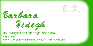 barbara hidegh business card